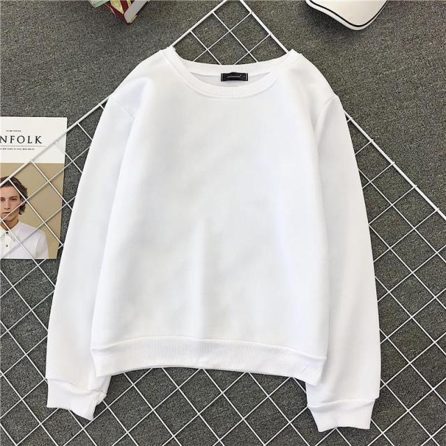 Oversized Hoodie Aesthetic Round Neck Plus Size Sweetshirts Casual Clothes for Women Full Sleeve Ladies Elegant Loose Sweatshirt