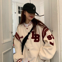 Harajuku BF jacket 2021 spring and autumn new loose Japanese college style baseball uniform mid length jacket female student ins