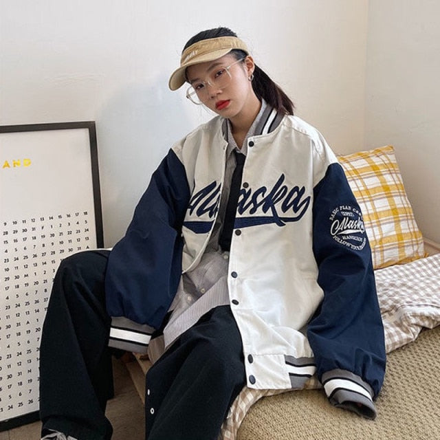 Harajuku BF jacket 2021 spring and autumn new loose Japanese college style baseball uniform mid length jacket female student ins