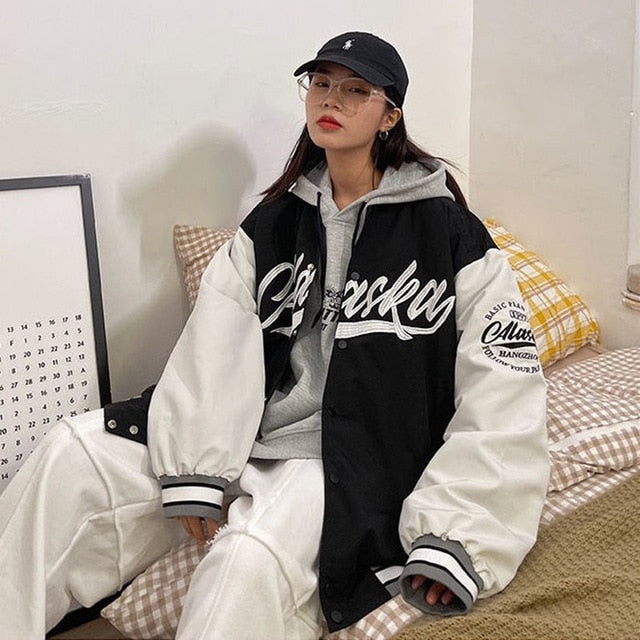 Harajuku BF jacket 2021 spring and autumn new loose Japanese college style baseball uniform mid length jacket female student ins
