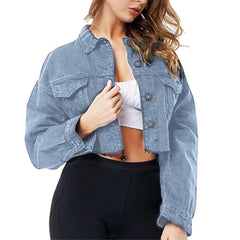 Big Sale Spring Women Sexy Ripped Denim Jackets Vintage Casual Short Jean Jacket Puff Sleeve Winter Female Coat Streetwear