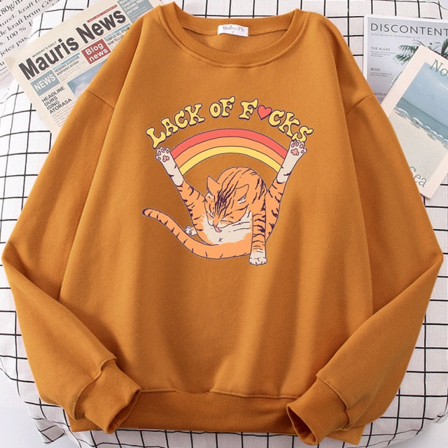 LIZAKOSHT  -  Support Your Local Street Cats Print Hoody Women Fashion Fleece Hoodie Oversize Loose Sweatshirt Crewneck Pullover Female Autumn