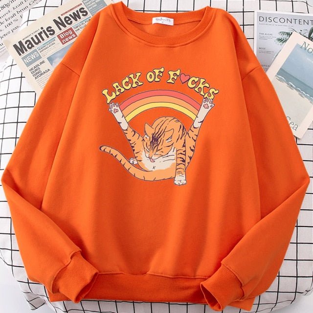 LIZAKOSHT  -  Support Your Local Street Cats Print Hoody Women Fashion Fleece Hoodie Oversize Loose Sweatshirt Crewneck Pullover Female Autumn