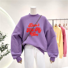 Leter Print Hoodies Women Oversized Long Sleeve Pullover Sweatshirt Harajuku Autumn and Winter Crewneck Pink Top Y2K Ladies 2021