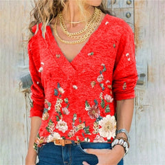 LIZAKOSHT  -  Women Clothing Autumn Spring Women Basic T Shirt New Fashion Long Sleeve V-Neck T Shirt Casual Slim Tops