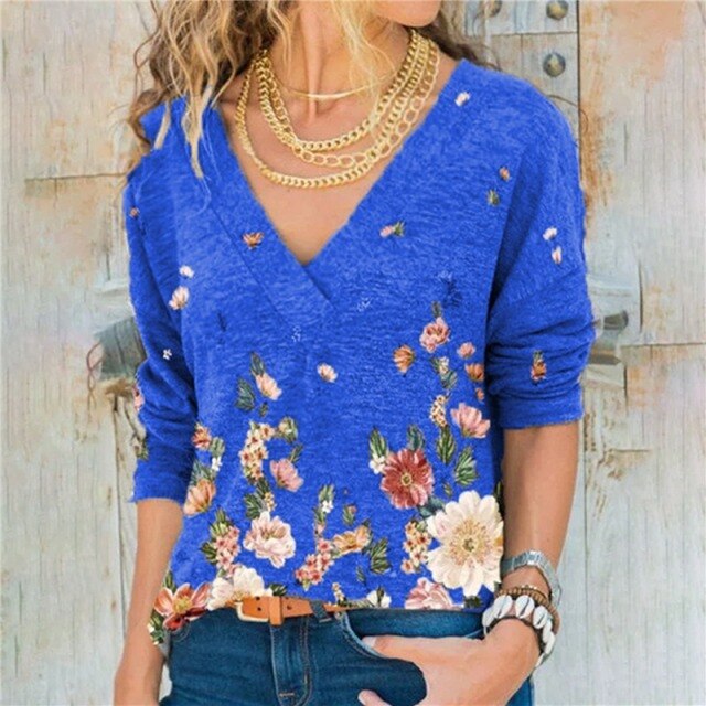 LIZAKOSHT  -  Women Clothing Autumn Spring Women Basic T Shirt New Fashion Long Sleeve V-Neck T Shirt Casual Slim Tops