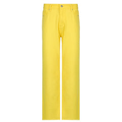 Stylish White Y2K Jeans For Girls Fashion 2021High Waist Vintage Trouser Frmale Straight Women's Split Denim Pants Streetwear