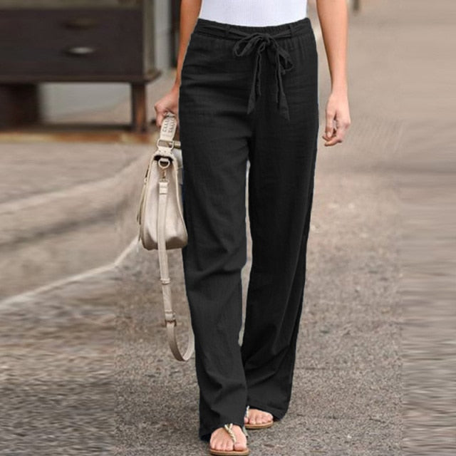 Vintage Printed Pants Women's Autumn Trousers ZANZEA 2021 Casual Elastic Waist Pantalon Palazzo Female Drawstring Long Turnip