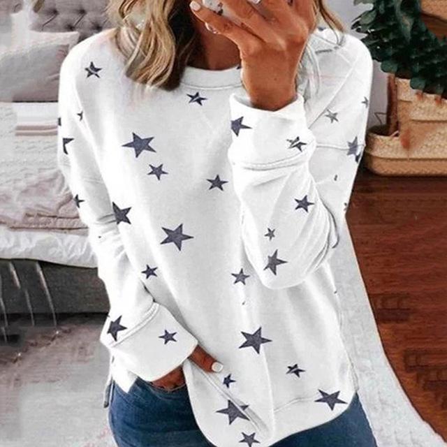 ZITY Jodimitty Hoodies Star Print Autumn Fashion Casual Sweatshirt Open Side Poleron Mujer Harajuku Loose Women O Neck Hoodie