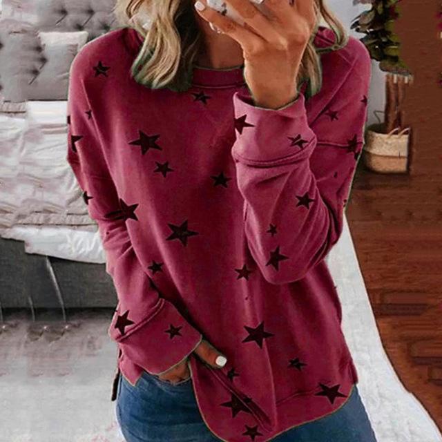 ZITY Jodimitty Hoodies Star Print Autumn Fashion Casual Sweatshirt Open Side Poleron Mujer Harajuku Loose Women O Neck Hoodie