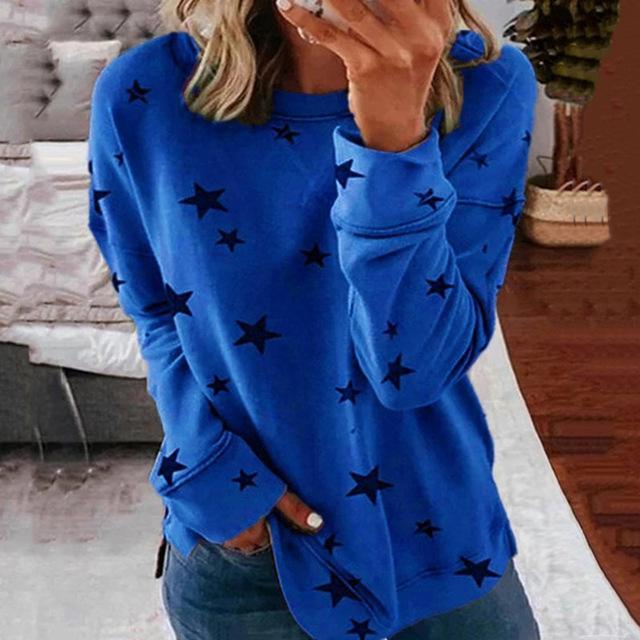 ZITY Jodimitty Hoodies Star Print Autumn Fashion Casual Sweatshirt Open Side Poleron Mujer Harajuku Loose Women O Neck Hoodie