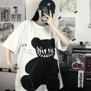 Japan Gray T Shirt Loose Summer Oversize T Shirt Women Harajuku Punk Short Sleeves T-shirts Tops Tee Hip Hop T-Shirt for Girl