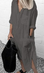 Summer Dress For women Linen Maxi Shirt Dresses Ladies Elegant Casual Vestidos Female Tunic Plus size 5XL Long Dress White