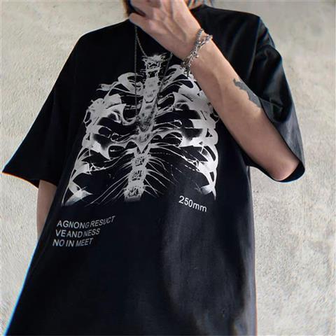 Japan Gray T Shirt Loose Summer Oversize T Shirt Women Harajuku Punk Short Sleeves T-shirts Tops Tee Hip Hop T-Shirt for Girl