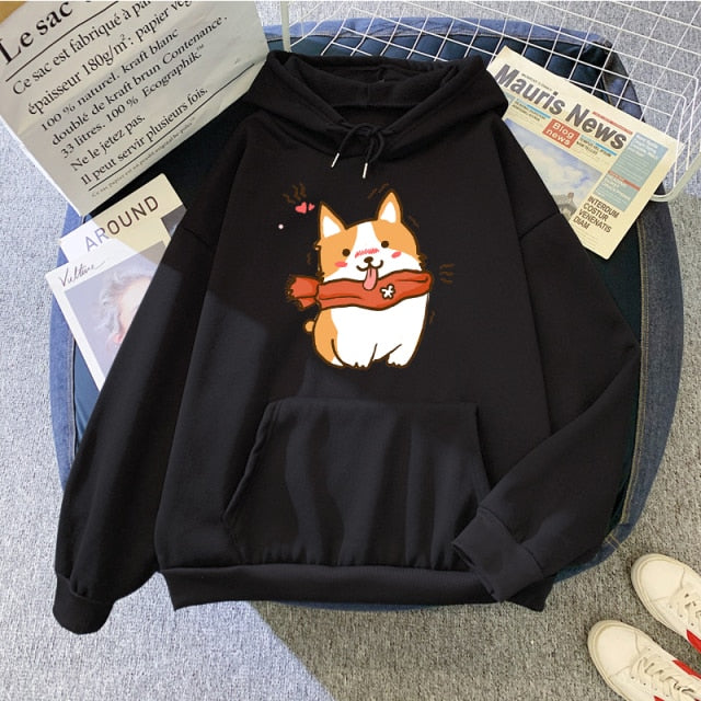 Hoody Little Panda Drinking Milk Tea Print Hoodie Streetwear Cute Winter Clothes Womens Oversized Loose Sweatshirts Women 2021