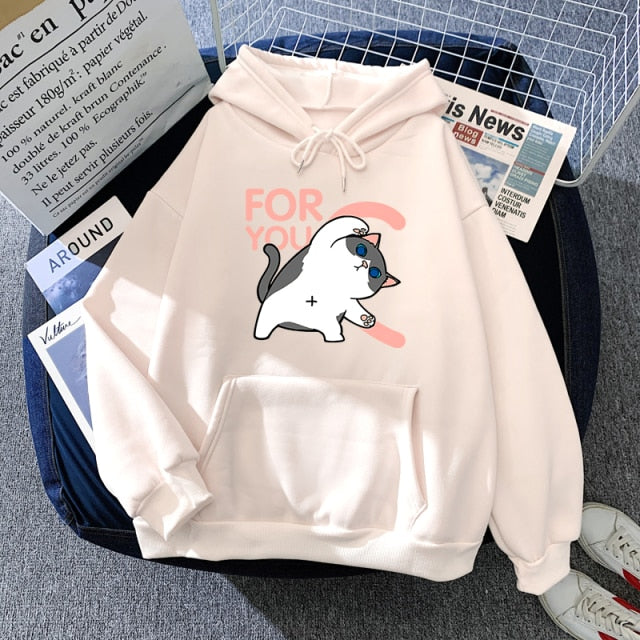 Hoody Little Panda Drinking Milk Tea Print Hoodie Streetwear Cute Winter Clothes Womens Oversized Loose Sweatshirts Women 2021