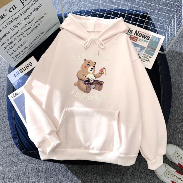 Hoody Little Panda Drinking Milk Tea Print Hoodie Streetwear Cute Winter Clothes Womens Oversized Loose Sweatshirts Women 2021