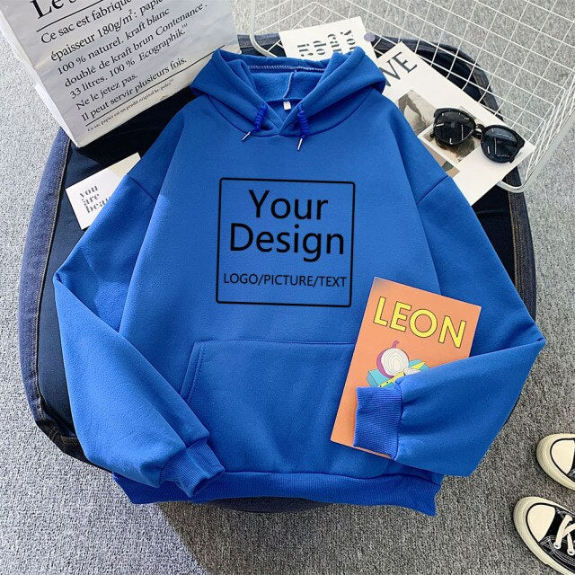 Women Custom Hoodie Customize Logo Personalized Hoodie Customized Print Text DIY Hoodie  Sweatshirts