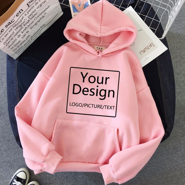 Women Custom Hoodie Customize Logo Personalized Hoodie Customized Print Text DIY Hoodie  Sweatshirts