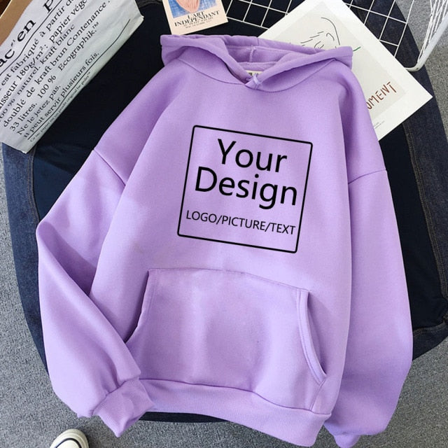 Women Custom Hoodie Customize Logo Personalized Hoodie Customized Print Text DIY Hoodie  Sweatshirts