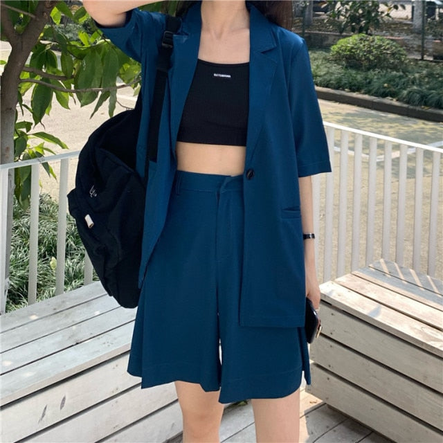 Thin Suit Jacket for Women Korean Style Loose Drooping 2021 New Summer Internet Celebrity Fried Street Temperament Small