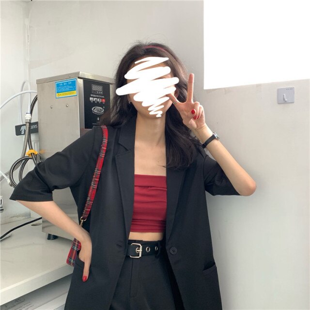 Thin Suit Jacket for Women Korean Style Loose Drooping 2021 New Summer Internet Celebrity Fried Street Temperament Small