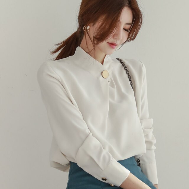 Womens Tops And Blouses Long Sleeve Chiffon Blouse Shirt Fashion 2021  Women Blouse Office Shirt Women Tops Blusas Clothes