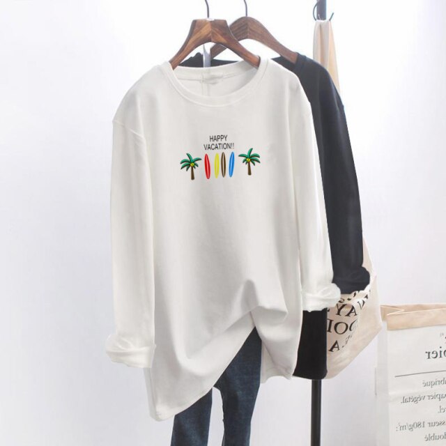Women's Cotton Sweater Autumn and Winter Korean BF Style Loose Mid-Length Student Hooded Jacket Ins Fashionable Top