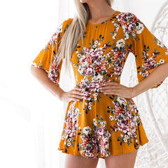 Spring Summer Rompers Woman Jumpsuits Fashion Floral Print Loose Sexy Women Playsuits Regular Casual Women Jumpsuit
