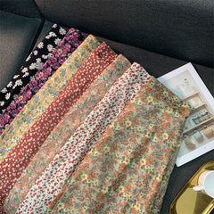 Lizakosht Empire Skirts Women Retro Chic Fashion Soft Chiffon Summer Vacation Ladies Clothing Hot Sale Popular Floral Korean Femme Skirt