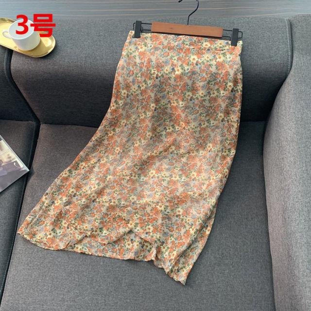 Lizakosht Empire Skirts Women Retro Chic Fashion Soft Chiffon Summer Vacation Ladies Clothing Hot Sale Popular Floral Korean Femme Skirt