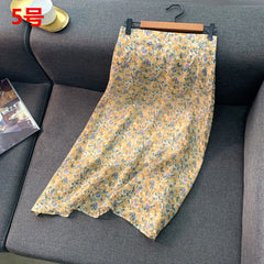 Lizakosht Empire Skirts Women Retro Chic Fashion Soft Chiffon Summer Vacation Ladies Clothing Hot Sale Popular Floral Korean Femme Skirt