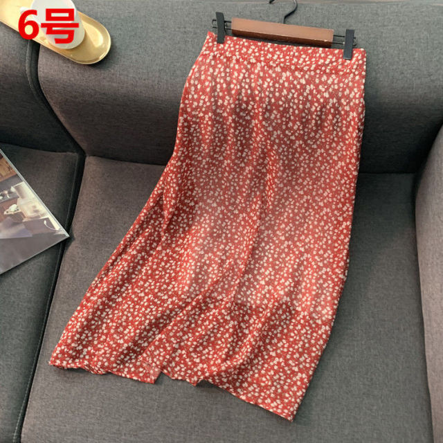 Lizakosht Empire Skirts Women Retro Chic Fashion Soft Chiffon Summer Vacation Ladies Clothing Hot Sale Popular Floral Korean Femme Skirt