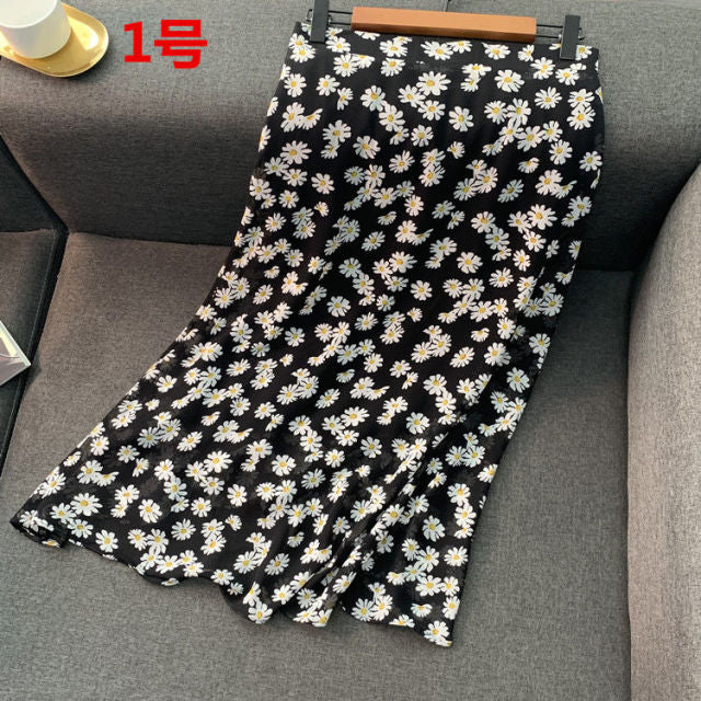 Lizakosht Empire Skirts Women Retro Chic Fashion Soft Chiffon Summer Vacation Ladies Clothing Hot Sale Popular Floral Korean Femme Skirt