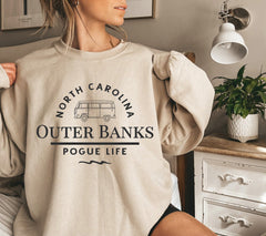 New Trending Outer Banks North Carolina Sweatshirt Funny Pogue Life Shirt Outer Banks Paradise on Earth Hooide OBX Tv Tops