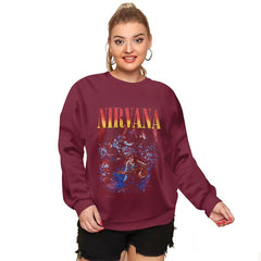 Red Letter Printing Sweatshirt Women Vintage Streetwear Oversized Hoodie Long Sleeve Plus Fashion Top Autumn 2021 American Style