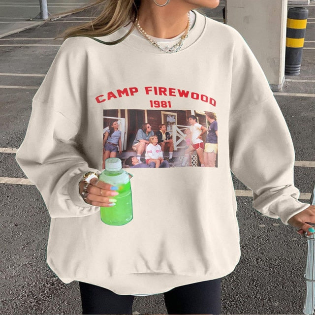 Low Price Promotion Women Sweatshirts San Francisco California Buses Print Oversized Top Woman Drop-shoulder Pullovers Female