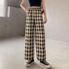Lucyever Oversize 3XL Plaid Pants Women Retro Casual Loose Wide Leg Trousers Harajuku Hip-hop All-match Unisex Streetwear Pants