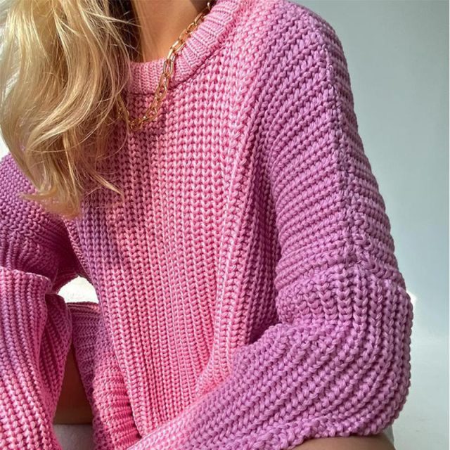 Women's Knitted Thicken Pullovers Sweater Autumn Winter Oversize Long Sleeve Casual Loose Sweaters Female Solid 2021 Ladies Top