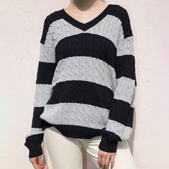 UNUTH Girls Vintage Cotton Sweaters 2021 Autumn Fashion Ladies Oversize Loose Pullovers Women Chic Outfits