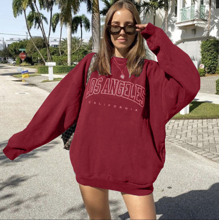 Los Angles Pullovers Women Hoodies Long Sleeve Loose Autumn Casual Woman Sweatshirt 2021 Fashion Hoodies For Women