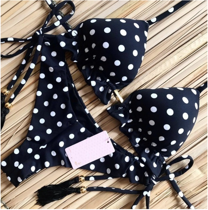 Sexy Floral Print Bikinis Striped Patchwork Swimsuit Women Bandage Bikini Set Swimwear Brazilian Beachwear New Bathing Suit